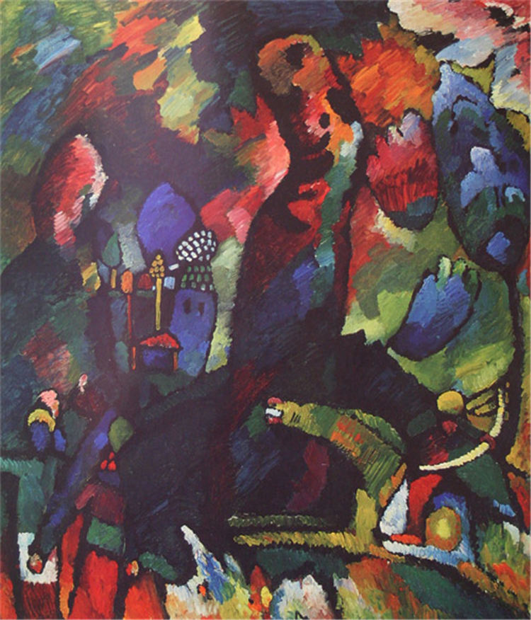 Picture with Archer 1909 Wassily Kandinsky Abstract Painting